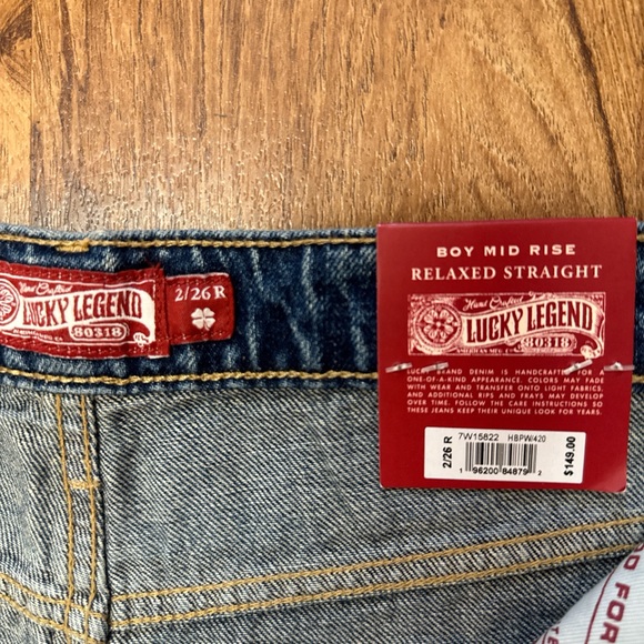 NWT. Lucky Brand Boy Midrise Relaxed Straight Patchwork Jeans. 2/26 R. - Picture 14 of 14